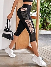 abordables -Femme Joggings Chino Mode Vêtement de rue Toute la longueur Taille haute Léopard Poche Ceinture élastique Confortable Doux Micro-élastique Extérieur Plein Air Rose Claire Noir marron Bleu œuf de mer