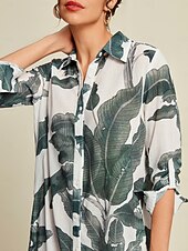 Недорогие повседневное платье с принтом-платье макси с принтом тропических листьев