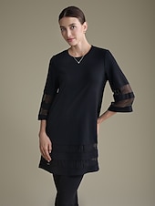 baratos Blusas e Camisas-camiseta modal transparente solta manga 3/4