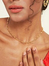 abordables Collier pour femme-collier ras du cou en cuivre plaqué or avec fleur - chaîne réglable délicate pour femme