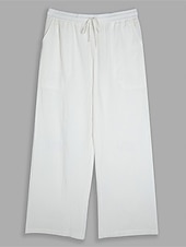 economico Vacanza-Per uomo Pantaloni Pantaloni estivi Pantaloni da spiaggia A cordoncino Vita elastica Gamba dritta Liscio Comfort Traspirante Informale Giornaliero Per eventi Di tendenza Classico Nero Bianco