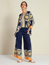 Недорогие Блузки и рубашки-женская блузка темно-синего цвета в стиле фолк-мадьяр с длинным рукавом и V-образным вырезом, неровным подолом, повседневная, для межсезонья