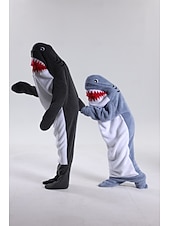 お買い得  動物のコスチューム-きぐるみパジャマ ファンシーコスチューム グループコスチューム アニマル 鮫 カトゥーン あたたか チャーム 面白いコスチューム 子供用 成人 男女兼用(儿童不要选这个) 男女兼用 少年少女 ハロウィーン カーニバル パーティー 性能 部屋着 ドレスアップ