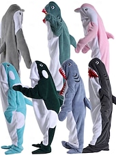 お買い得  動物のコスチューム-きぐるみパジャマ ファンシーコスチューム グループコスチューム アニマル 鮫 カトゥーン あたたか チャーム 面白いコスチューム 子供用 成人 男女兼用(儿童不要选这个) 男女兼用 少年少女 ハロウィーン カーニバル パーティー 性能 部屋着 ドレスアップ