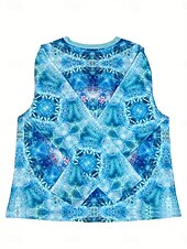 economico T-shirt Tie Dye e Gradiente-maglietta da donna casual stampa manica lunga top regolari scollo a V quotidiano blu primavera&amp;amp;  autunno