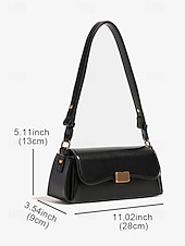 preiswerte Handtaschen und Tragetaschen-Damen Stoffbeutel Aguette Tasche PU-Leder B¨¹ro Einkauf Täglich Schnalle Hohe Kapazität Langlebig Feste Farbe Schwarz Weiß Braun