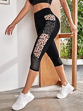 abordables -Femme Joggings Chino Mode Vêtement de rue Toute la longueur Taille haute Léopard Poche Ceinture élastique Confortable Doux Micro-élastique Extérieur Plein Air Rose Claire Noir marron Bleu œuf de mer