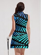 billiga Kvinnors golfkläder-Dam golfklänning Blå Ärmlös Golfkläder för damer Kläder Outfits Bär kläder