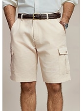 economico Pantaloni Corti Elite da Uomo-Per uomo Shorts Shorts di Lino Pantaloncini Estivi Tasca Frontale Gamba Dritta Semplice Comodità Traspirante Lunghezza al ginocchio All&#039;aperto Vacanza Feste Moda Essenziale Cachi