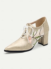 billige Block Heels-kvinners vintage-stil svarte blomsterbroderte blondehæler - perfekt for formelle arrangementer og kveldsklær