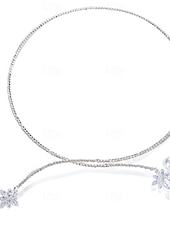 tanie Wesele ACC-Elegancki naszyjnik z pereł dla kobiet, naszyjnik ślubny z kryształkami i kwiatowymi akcentami, klasyczna luksusowa biżuteria dla panien młodych, gości weselnych, na oficjalne imprezy, wieczorne przyjęcia i na wesele