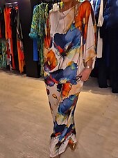 cheap Women&#039;s Blouse Suits-Women&#039;s Elegant Vintage Blouse Pants Trousers Long Sleeve Crew Neck Graphic Print Party Work Dailywear Blue Spring Loose Fit