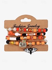 abordables Accesorios de Halloween-Mujer Juego de Joyas Cadenas y esclavas Brazalete de Cuentas Estilo 2 Estilo 3 Estilo 4 Legierung Helloween