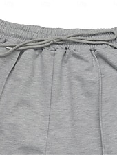 billiga breda ben och hög midja-Dam Joggingbyxor Kinesiska Mode Streetwear Fullängd Hög midja Slät Ficka Elastiskt midjeband Bekväm Mjuk Microelastisk Utomhus Gata Grå Höst Vinter Normal