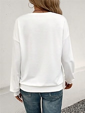 billiga Tröjor och tröjor-dam sweatshirt hjärta leopard street dailywear print mode casual crew neck långärmad mikroelastisk höst vinter comfrt andas mjukt tyg