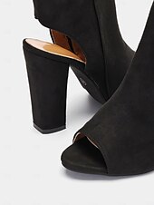 levne Kotníkové boty-Dámské Boty Denní Kotníkové boty Booties Blokovat patu Palec do špičky Módní Semiš Zip Černá