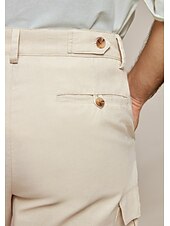 economico Pantaloni Corti Elite da Uomo-Per uomo Shorts Shorts di Lino Pantaloncini Estivi Tasca Frontale Gamba Dritta Semplice Comodità Traspirante Lunghezza al ginocchio All&#039;aperto Vacanza Feste Moda Essenziale Cachi