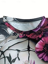 Χαμηλού Κόστους Τέχνη &amp; Σχεδίαση μπλουζάκι-Γυναικείο T-Shirt Σκελετούς Μακρυμάνικο Crew Neck Μακρυμάνικη Τουνίκ Τύπωμα Μωβ Άνοιξη Φθινόπωρο Προ Ανάσταση