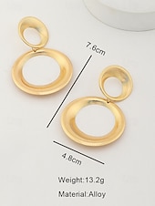 abordables Boucle d&amp;#39;oreille pour femme-boucles d&#039;oreilles pendantes élégantes en alliage doré pour femmes avec un design circulaire texturé - bijoux de déclaration légers