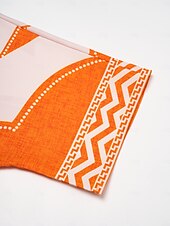 economico abito casual stampato-abito lungo da vacanza in stile bohémien con stampa geometrica e scollo a V