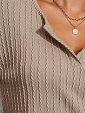 abordables Conjunto de pijama-Conjunto de pijama para mujer, color puro, informal, cómodo, para el hogar, uso diario, licra, cómodo, con escote en V, manga corta, pantalón, cintura elástica, conjuntos de verano para el hogar
