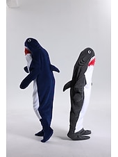 お買い得  動物のコスチューム-きぐるみパジャマ ファンシーコスチューム グループコスチューム アニマル 鮫 カトゥーン あたたか チャーム 面白いコスチューム 子供用 成人 男女兼用(儿童不要选这个) 男女兼用 少年少女 ハロウィーン カーニバル パーティー 性能 部屋着 ドレスアップ