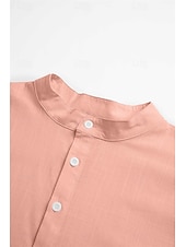  Per uomo Camicia Camicia di lino Camicia popover Camicia Estiva Abbigliamento da spiaggia Camicia con colletto alla coreana Semplice Vacanza Crociera Nero Bianco Rosa Verde Manica Corta Henley Estate