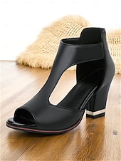 abordables Block Heels-sandales à talons hauts pour femmes à imprimé floral coloré avec design découpé - chaussures élégantes à bout ouvert pour les fêtes d&#039;été et les tenues décontractées