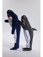 お買い得  動物のコスチューム-きぐるみパジャマ ファンシーコスチューム グループコスチューム アニマル 鮫 カトゥーン あたたか チャーム 面白いコスチューム 子供用 成人 男女兼用(儿童不要选这个) 男女兼用 少年少女 ハロウィーン カーニバル パーティー 性能 部屋着 ドレスアップ