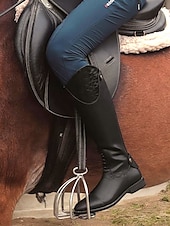 levne Jezdecké boty-Dámské Boty Retro Jezdecké boty Venkovní Práce Denní Mramor Ke kolenům Nýty Přezky Zip Kačenka Oblá špička Vinobraní PU Zip Tmavěhnědá Černá