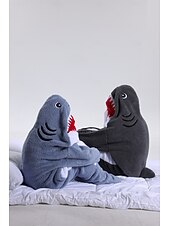 お買い得  動物のコスチューム-きぐるみパジャマ ファンシーコスチューム グループコスチューム アニマル 鮫 カトゥーン あたたか チャーム 面白いコスチューム 子供用 成人 男女兼用(儿童不要选这个) 男女兼用 少年少女 ハロウィーン カーニバル パーティー 性能 部屋着 ドレスアップ