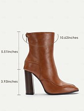 levne Kotníkové boty-elegantní hnědé kožené kotníkové boty na vysokém podpatku pro ženy, ideální pro kancelářské nošení a běžné výlety