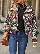 economico Blazer e Completi-Per donna Cappotto invernale Esterno Strada Da tutti i giorni Autunno Inverno Standard Cappotto Standard Moda Informale Giacca Manica lunga Color Block Con tasche Viola