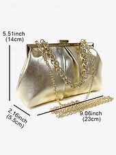 levne Psaníčka a kabelky na večer-elegantní dámská zlatá metalická spojka s plisovaným designem a řetízkovými pásky - ideální pro večerní akce a formální příležitosti