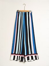 preiswerte weites Bein und hohe Taille-Damen Hose mit weitem Bein Maxi Täglich Casual Himmelblau Frühling Sommer XS S M