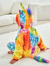 cheap Onesie Costumes-Kid&#039;s Galaxy Rainbow Stars Onesie Costume Carnival Costume Unicorn Flying Horse Onesie Pajamas Kigurumi Pajamas Funny Costume For Boys and Girls Christmas Carnival Children&#039;s Day Cartoon