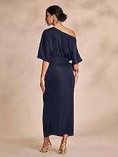 cheap Party Dress-Satin Knotted Wrap Drop Shoulder Maxi Dress