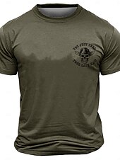 economico cranio e ossa-Per uomo Teschi maglietta Manica corta maglietta Stampa 3D Girocollo Camicia Di tendenza Athleisure Strada Sportivo Verde scuro Estate Primavera Abbigliamento S M L XL XXL XXXL