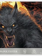 cheap Skull &amp; Bone-Halloween Men&#039;s Werewolf T shirt Long Sleeve T shirt 3D Print Crew Neck Shirt Designer Retro Vintage Street Casual Daily Black Summer Spring Fall Clothing Apparel S M L XL XXL XXXL