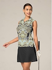 billiga Kvinnors golfkläder-Dam Vandringspolotröja Sjöblå Mintgrön Kaki Ärmlös Överdelar Golfkläder för damer Kläder Outfits Bär kläder