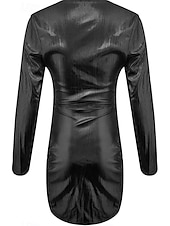 abordables mini robe noire-robe noire Robe unie Robe de cocktail noire Femme Mini robe Ruché Plein Air Rendez-vous Décontractées Col V manche longue Standard Argent Noir Rouge S M L XL 2XL