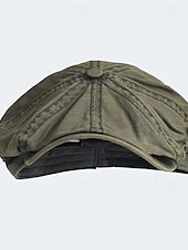 economico Cappelli da uomo-Per uomo Cappello basco Cappello Ascot Cappello da strillone Nero Blu Cotone Di tendenza Informale Strada Giornaliero Liscio Regolabile Crema solare Traspirante
