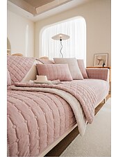 cheap Sofa Cover-Biscuit Plush Soft Non-Slip Couch Cover - Ultra-Comfortable and Cozy Fabric - Non-Slip Backing for Secure Fit - Protects Your Sofa from Spills, Stains, and Wear - Perfect for Enhancing Home Comfort
