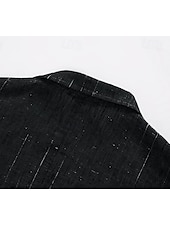 cheap Men&#039;s Elite Outerwear-Men&#039;s 100% Linen Blazer Lightweight Jacket Outdoor Casual Without Lining Classic &amp; Timeless Chic &amp; Modern Spring &amp;  Fall Linen Vertical Stripes Artistic Style Classic Style Blazer Black Navy Blue