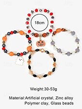 abordables Accesorios de Halloween-Mujer Juego de Joyas Cadenas y esclavas Brazalete de Cuentas Estilo 2 Estilo 3 Estilo 4 Legierung Helloween