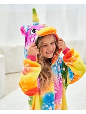 cheap Onesie Costumes-Kid&#039;s Galaxy Rainbow Stars Onesie Costume Carnival Costume Unicorn Flying Horse Onesie Pajamas Kigurumi Pajamas Funny Costume For Boys and Girls Christmas Carnival Children&#039;s Day Cartoon
