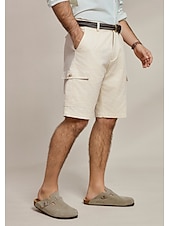 economico Pantaloni Corti Elite da Uomo-Per uomo Shorts Shorts di Lino Pantaloncini Estivi Tasca Frontale Gamba Dritta Semplice Comodità Traspirante Lunghezza al ginocchio All&#039;aperto Vacanza Feste Moda Essenziale Cachi