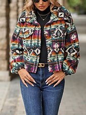 economico Blazer e Completi-Per donna Cappotto invernale Esterno Strada Da tutti i giorni Autunno Inverno Standard Cappotto Standard Moda Informale Giacca Manica lunga Color Block Con tasche Viola