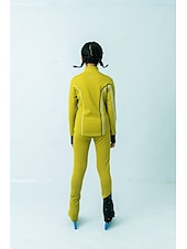 economico Abbigliamento da Allenamento di Pattinaggio Artistico-Giacca in pile per pattinaggio artistico Pantaloni da pattinaggio artistico Giacca con pantaloni da pattinaggio artistico Per donna Ragazze Pattinaggio sul ghiaccio Giacca Collant Abiti Nero / giallo
