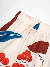 billige damebukser-sateng elegante vide ben løse maxi bukser med lomme